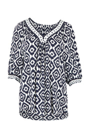 Product shot of the Diamonds Are Forever Top in colour Navy (Blue), from the front