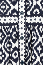 Product shot of the Diamonds Are Forever Dress in colour Navy (Blue), detail