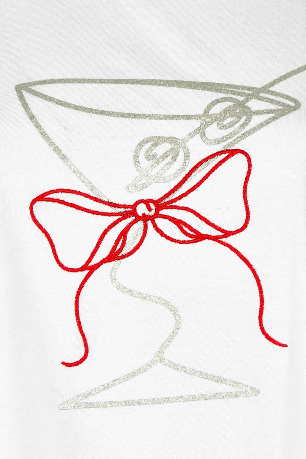 Product shot of the Martini Cotton Tee in colour White (White), detail