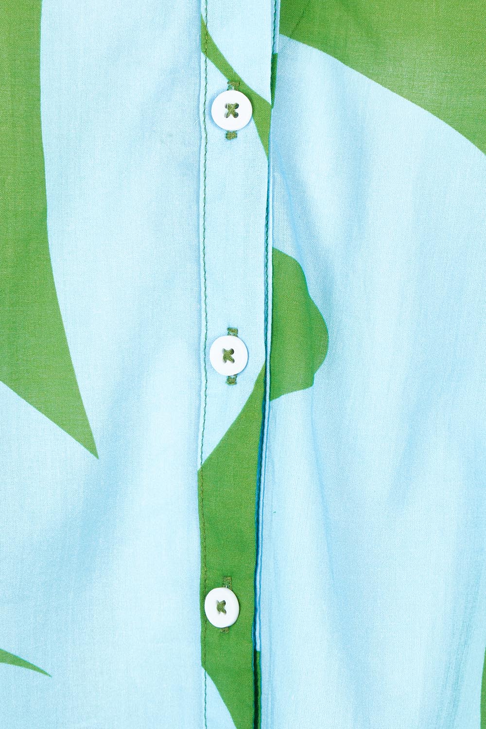 Product shot of the Sienna Cotton Top in colour Blue (Blue), detail