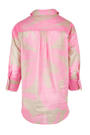 Product shot of the Sienna Cotton Shirt in colour Pinkstone (Pink), from the back