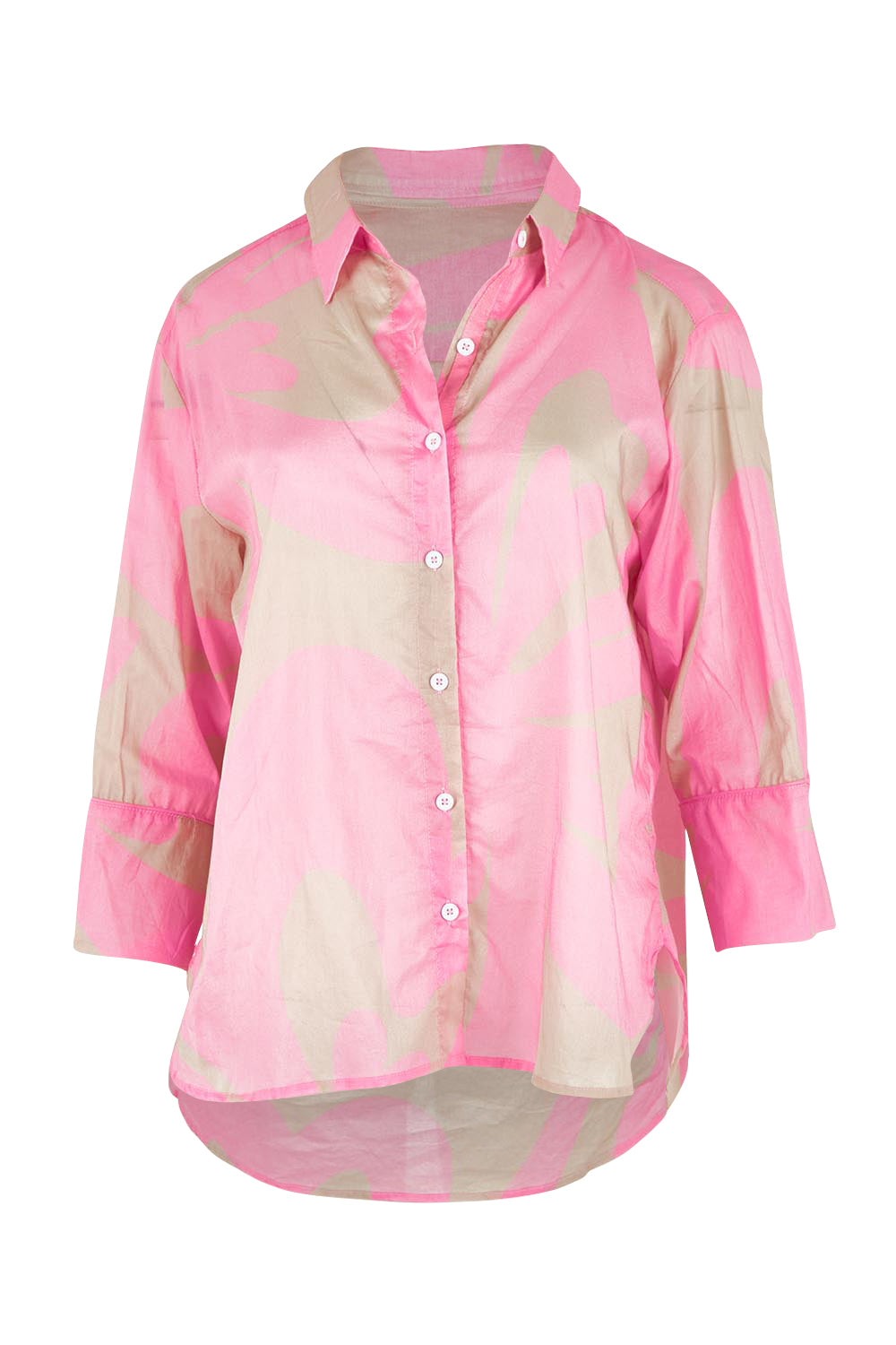 Product shot of the Sienna Cotton Shirt in colour Pinkstone (Pink), from the front