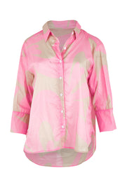 Product shot of the Sienna Cotton Shirt in colour Pinkstone (Pink), from the front