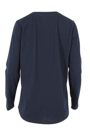 Product shot of the Heart Square Tee in colour Navy (Blue), from the back