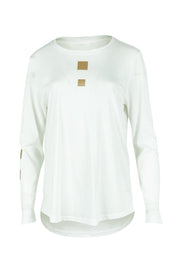 Product shot of the Heart Square Tee in colour White (White), from the front