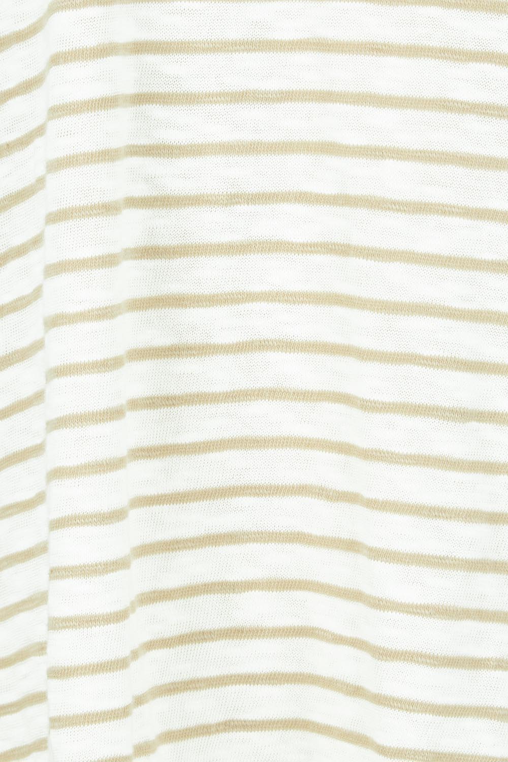 Product shot of the City Stripe Tee in colour Naturivory, detail