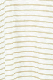Product shot of the City Stripe Tee in colour Naturivory, detail