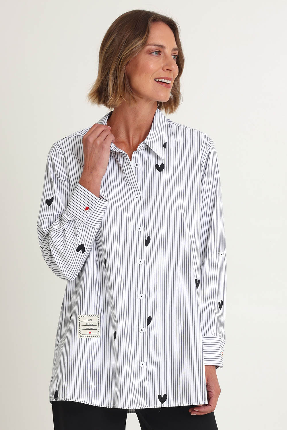 Aspen Stripe Cotton Shirt – Blkwhite