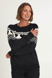Aspen Hearts Knit – Black