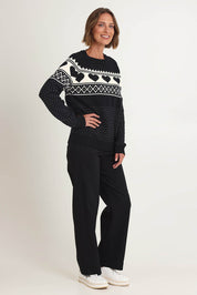 Aspen Hearts Knit – Black