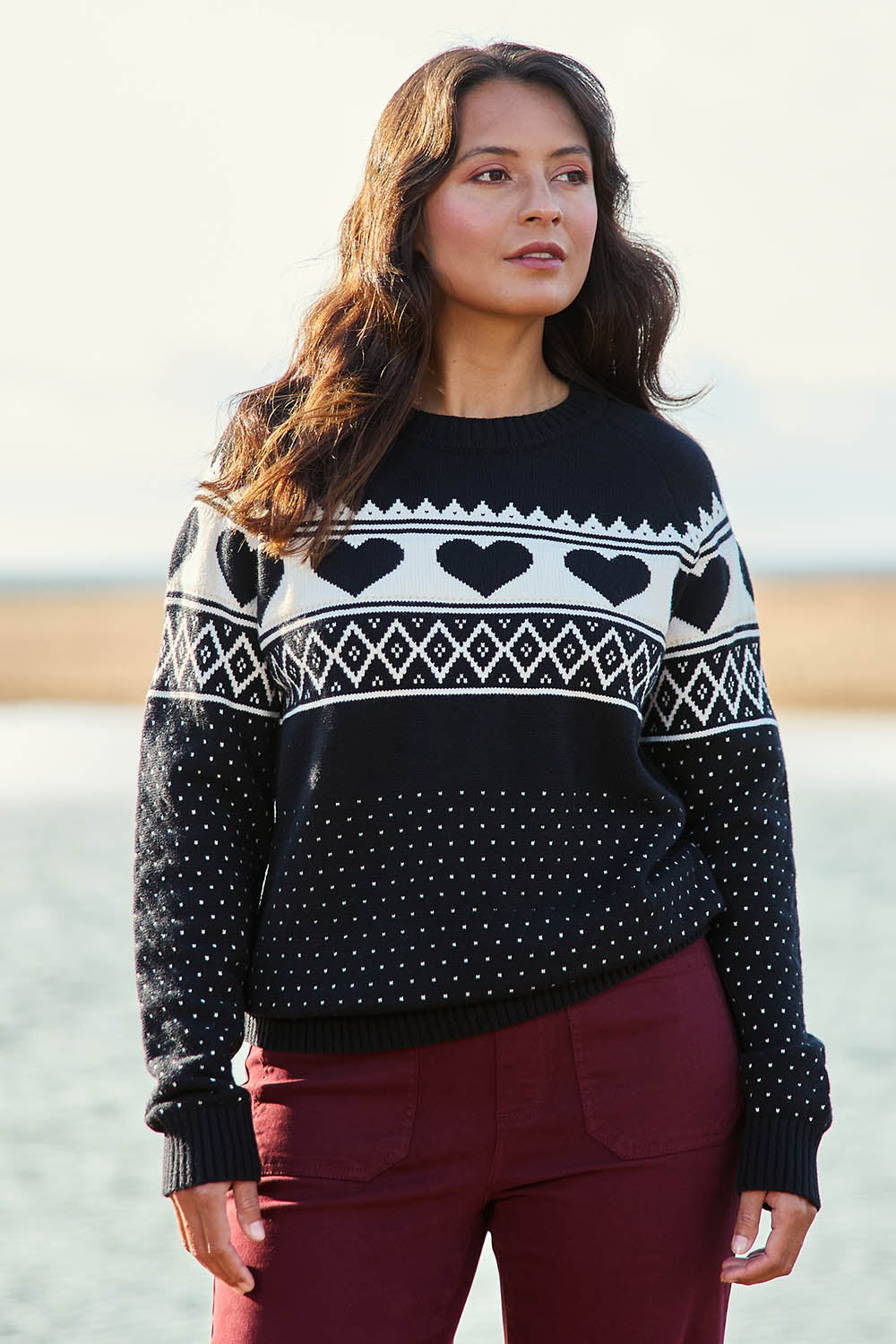 Aspen Hearts Knit – Black