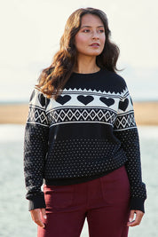 Aspen Hearts Knit – Black