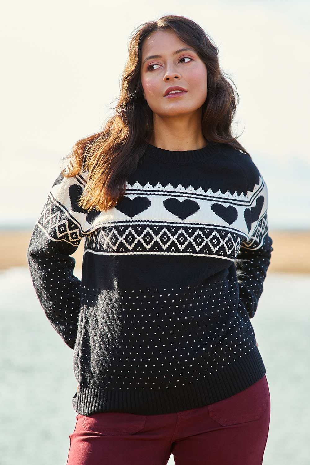 Aspen Hearts Knit – Black
