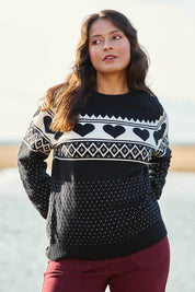Aspen Hearts Knit – Black