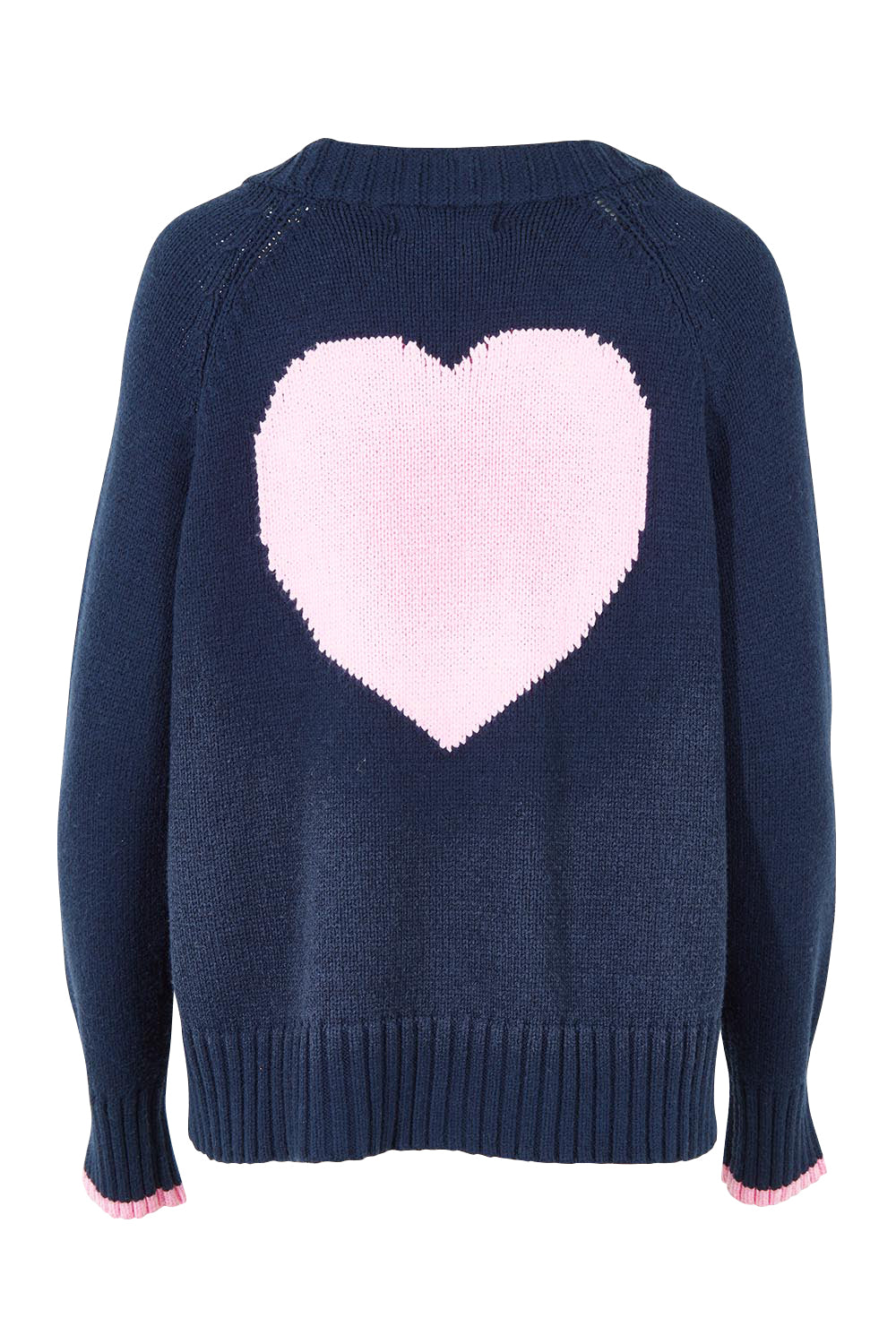 Product shot of the Back To Love Cardi in colour Navy (Blue), from the back