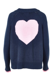 Product shot of the Back To Love Cardi in colour Navy (Blue), from the back