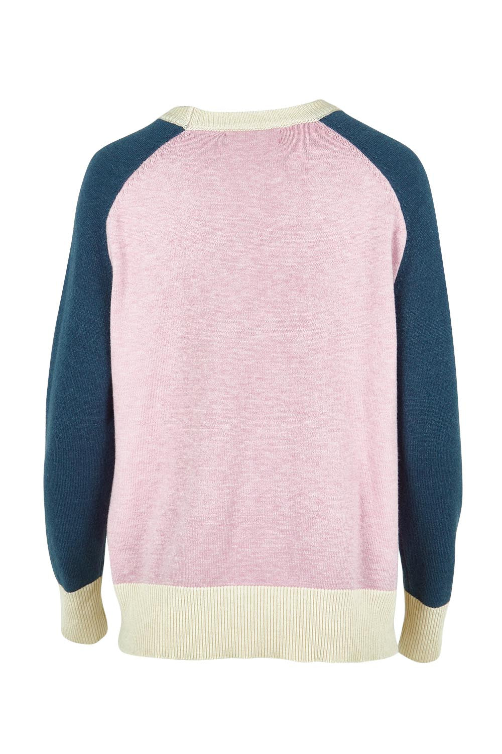 Product shot of the Rosie Knit in colour Pink (Pink), from the back