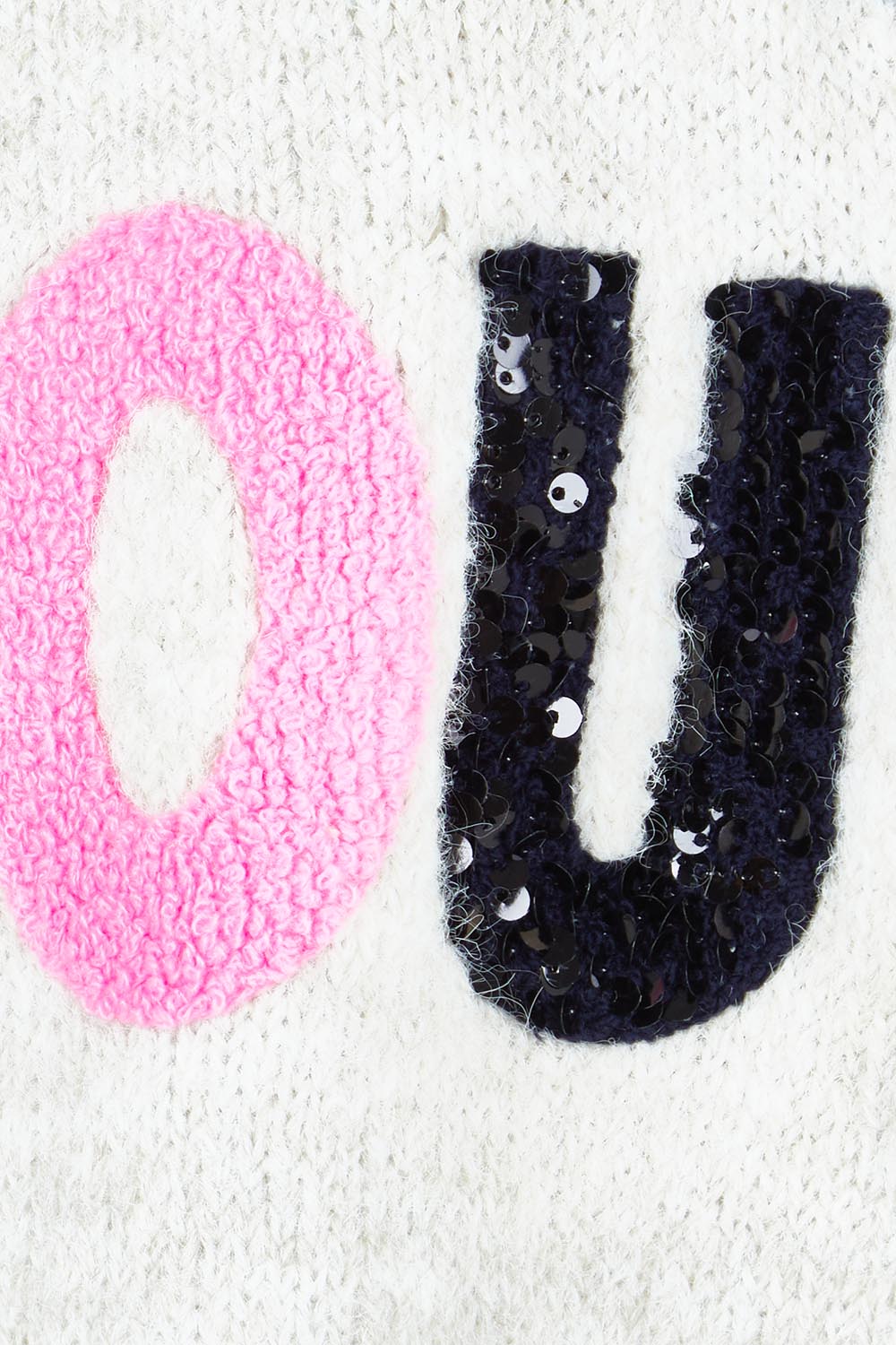 Product shot of the Love Amour Knit in colour Natural, detail