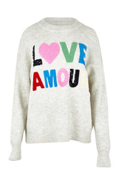 Product shot of the Love Amour Knit in colour Natural, from the front