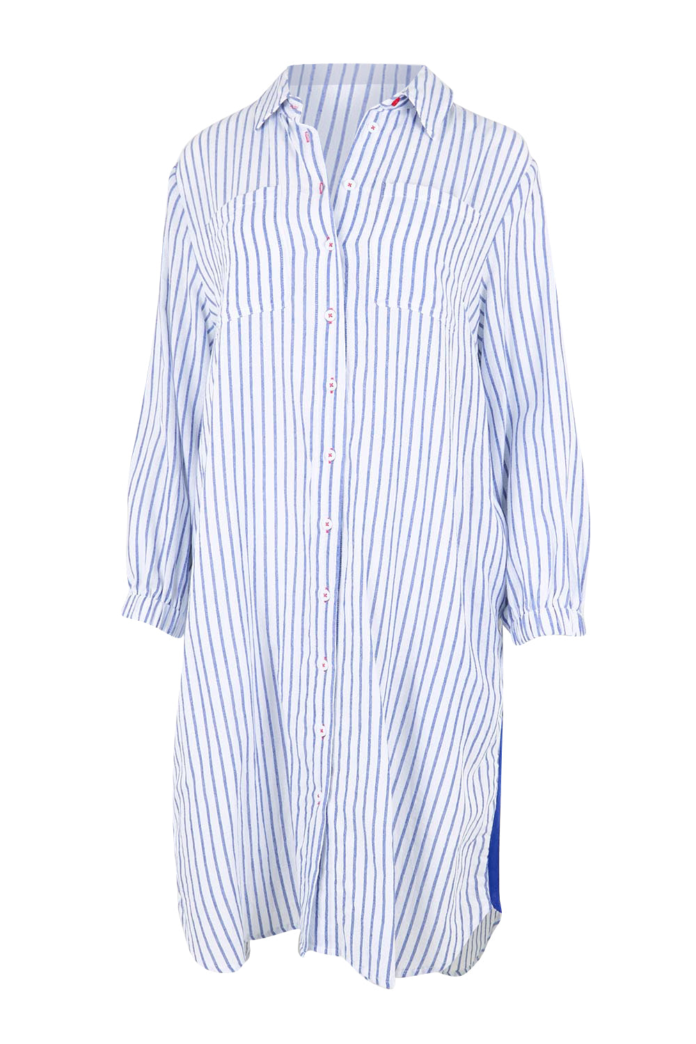 Product shot of the Coast Stripe Shirtdress – Bluewhite in colour Bluewhite, from the front