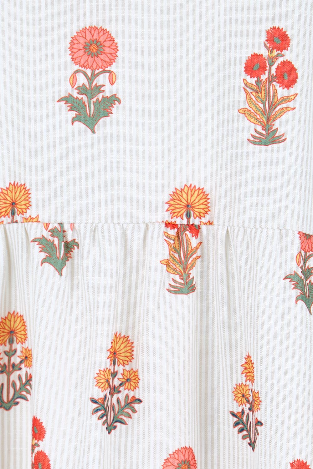 Product shot of the Candelabra Flower Dress – Natural in colour Natural, showing detail
