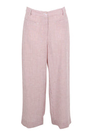 Product shot of the City Stripe Pant - Redwhite in colour Redwhite, from the front