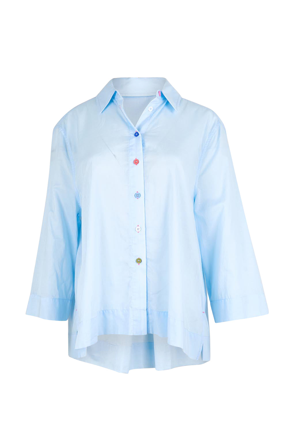 Product shot of the Costa Mesa Cotton Shirt - Paleblue in colour Paleblue, from the front