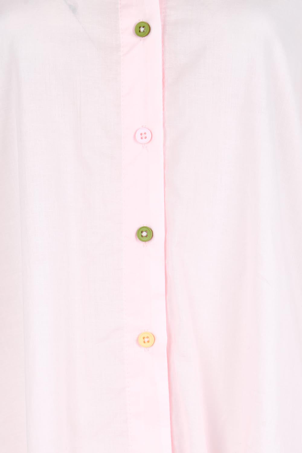 Product shot of the Costa Mesa Cotton Shirt - Palepink in colour Palepink, showing detail