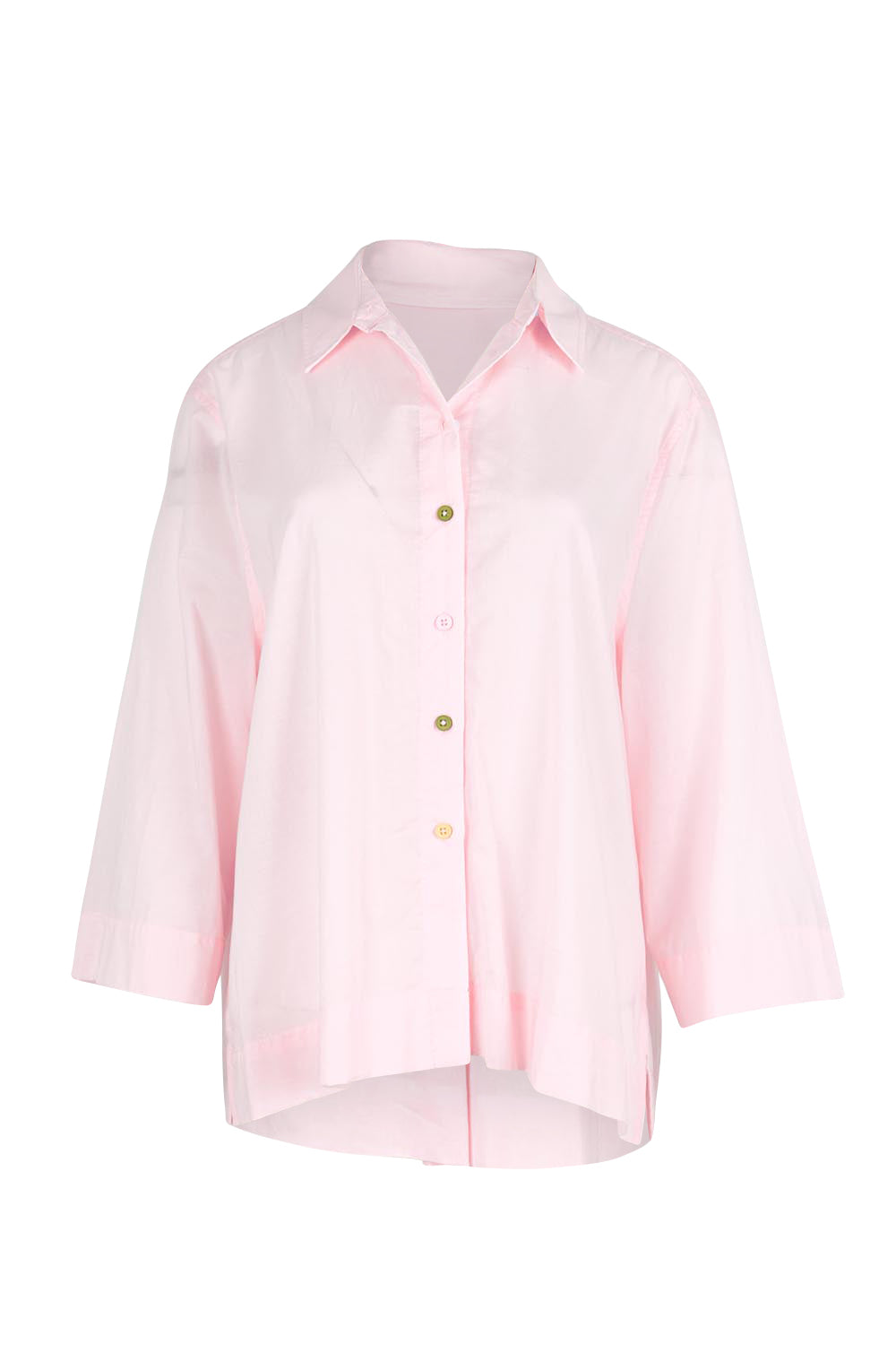 Product shot of the Costa Mesa Cotton Shirt - Palepink in colour Palepink, from the front