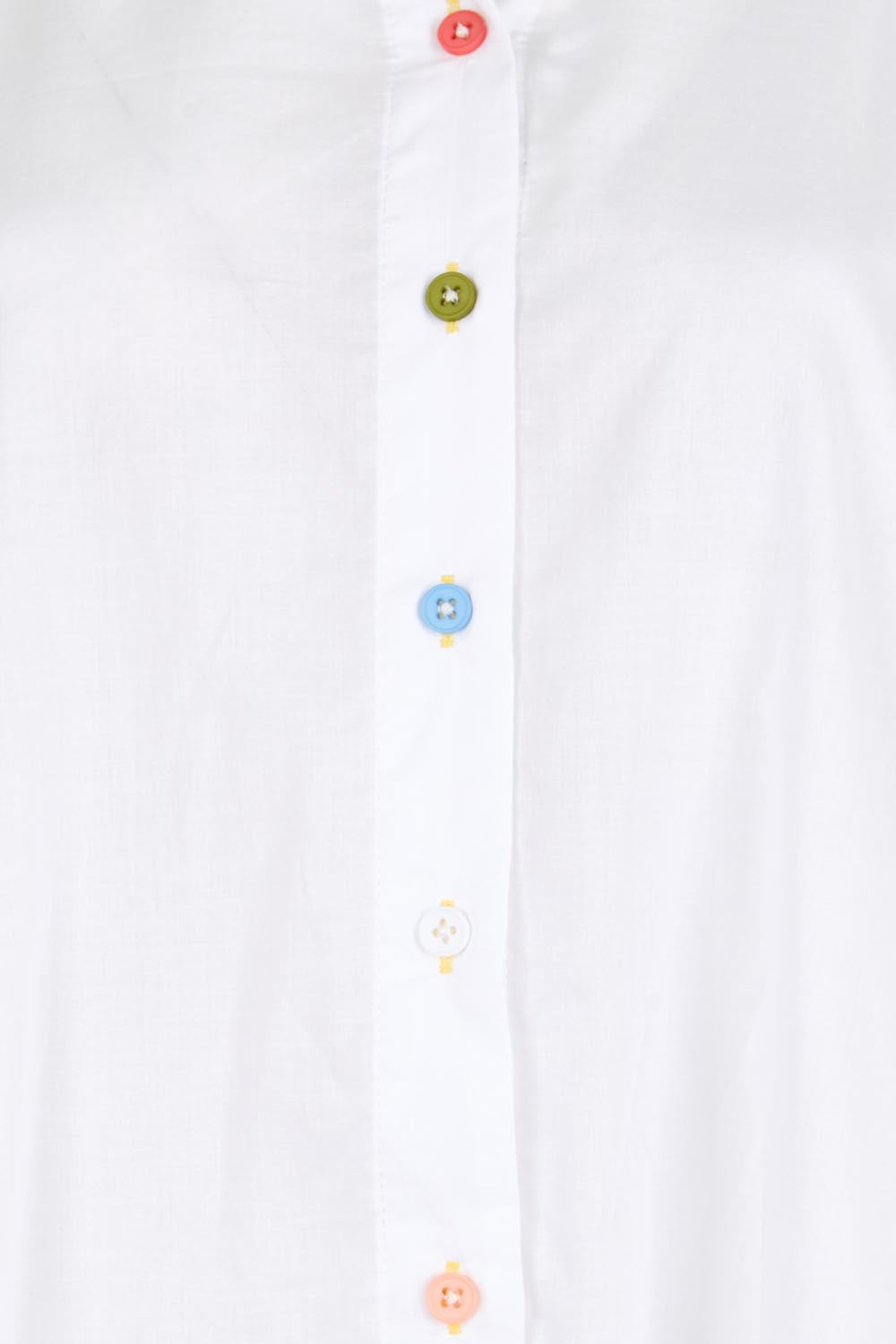 Product shot of the Costa Mesa Cotton Shirt - White in colour White, showing detail