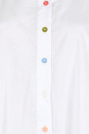 Product shot of the Costa Mesa Cotton Shirt - White in colour White, showing detail