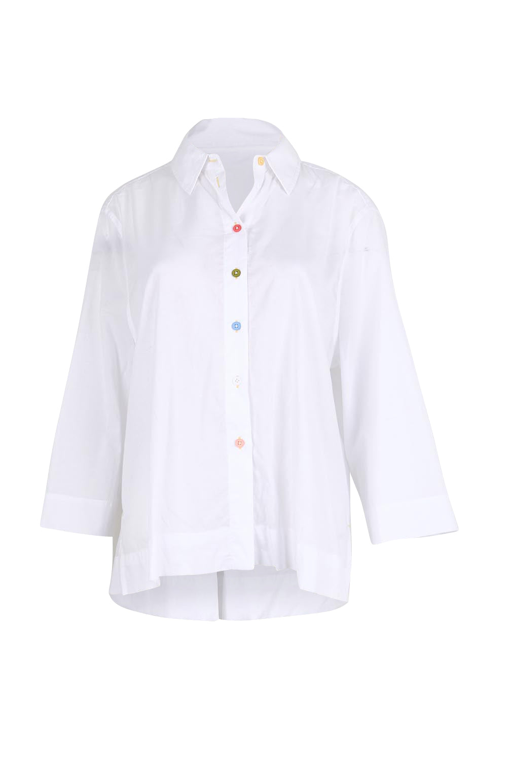 Product shot of the Costa Mesa Cotton Shirt - White in colour White, from the front