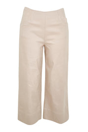 Product shot of the Zara Wide Leg Pant - Natural in colour Natural, from the front