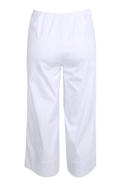 Product shot of the Zara Wide Leg Pant - White in colour White, from the back