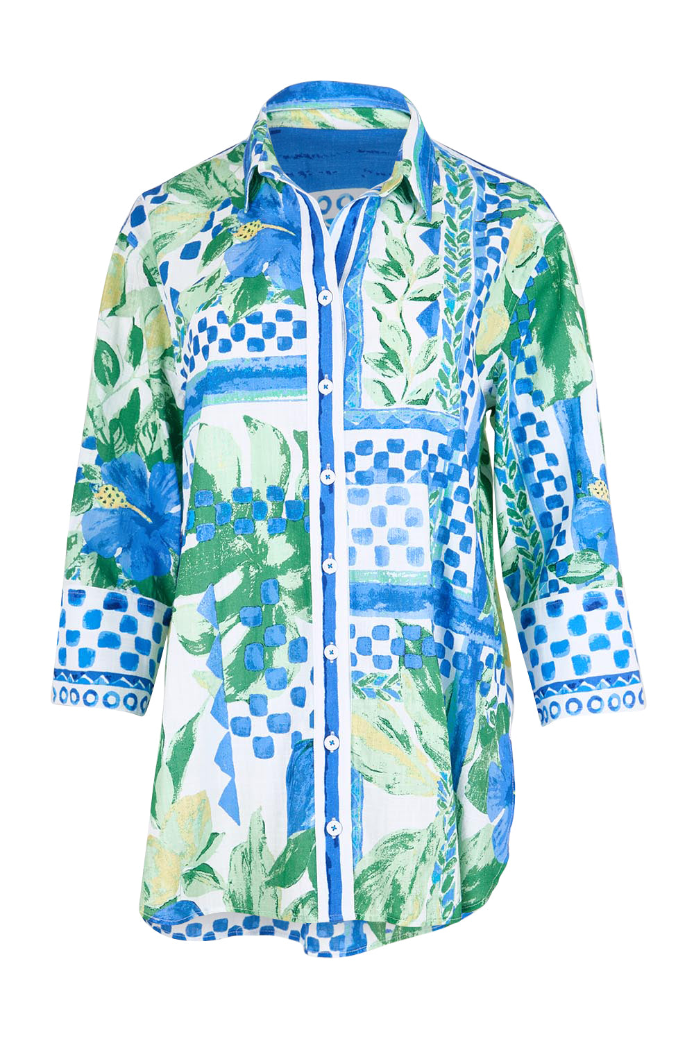 Product shot of the Limoncello Print Shirt – Apple in colour Apple, from the front