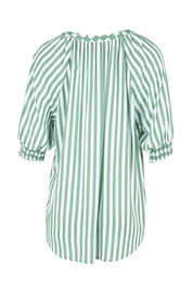 Product shot of the Kalahari Stripe Top – Apple in colour Apple, from the back
