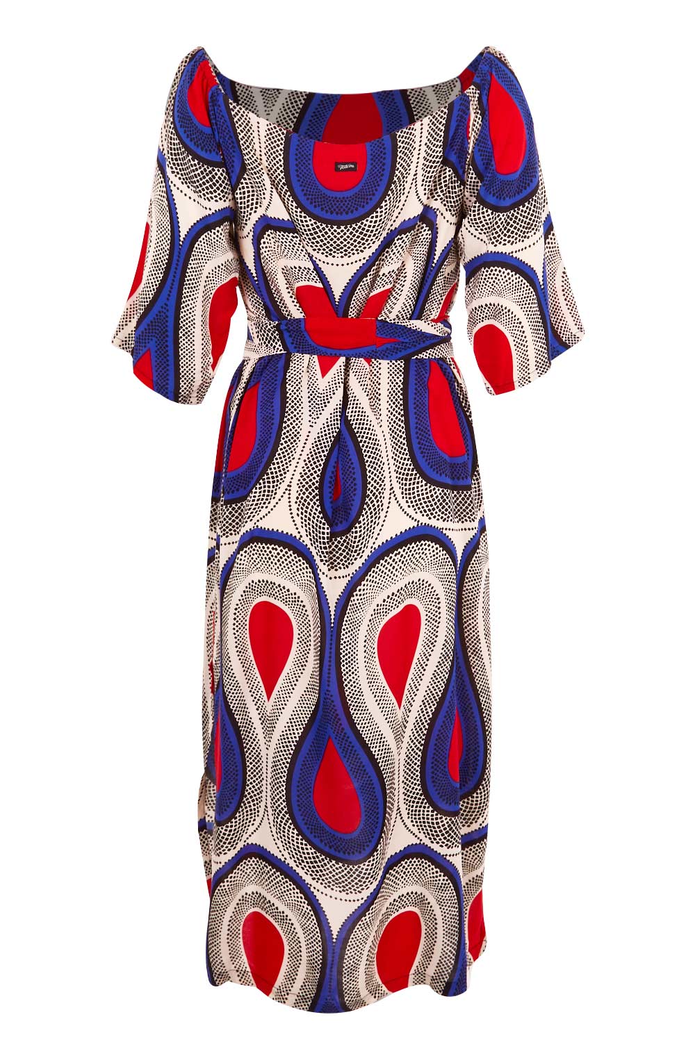 Product shot of the Hosta Dress in colour NemaBlue (Blue), from the back