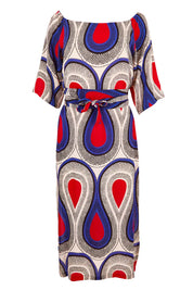 Product shot of the Hosta Dress in colour NemaBlue (Blue), from the front