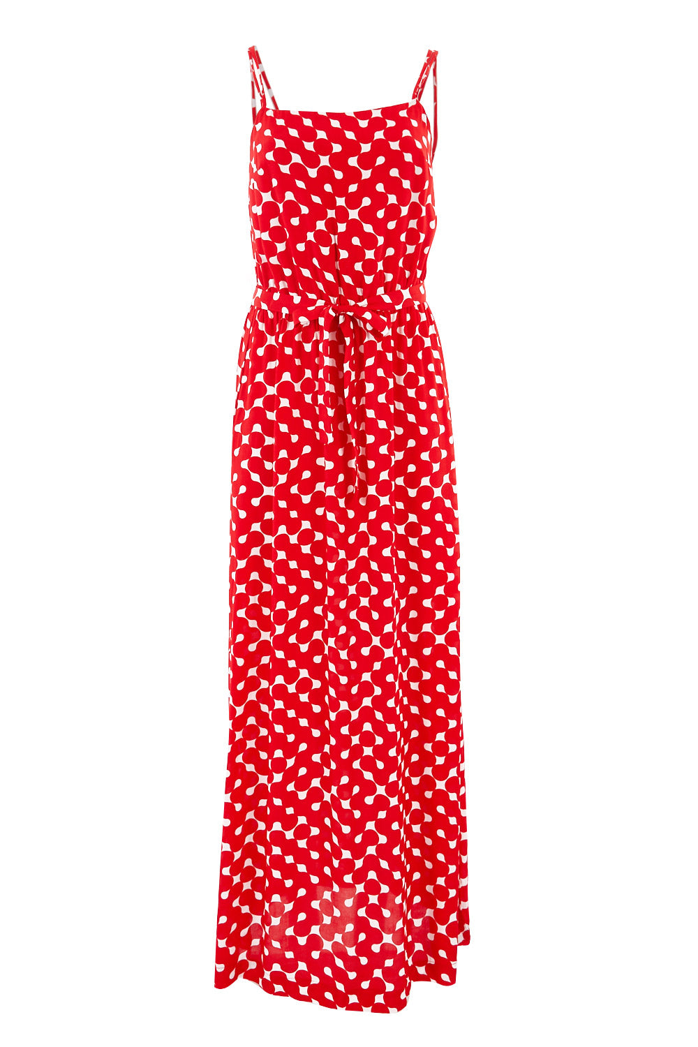 Product shot of the Zuzka Dress in colour Soundgarde (Red), from the front