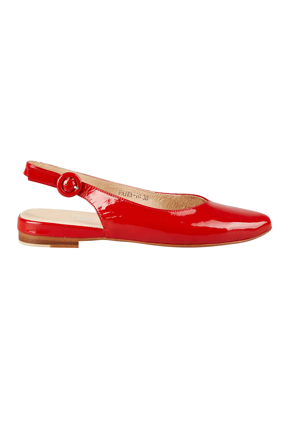 Product shot of the Fairy in colour Redpatent (Red), from the front
