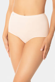 A model wearing the Sloggi Full Briefs 2P in colour Freshpowde (Pink), from the front, cropped image