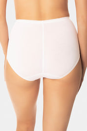 A model wearing the Sloggi Full Briefs 2P in colour White (White), from the back