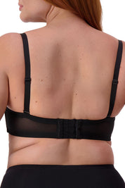 A model wearing the Beautiful Silhouette Bra in colour Black (Black), from the back