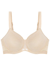 Product shot of the Shape Minimiser Airy Sensation Bra in colour Nudebeige, from the front