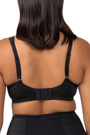 A model wearing the Endless Comfort Wired Bra in colour Black (Black), from the back