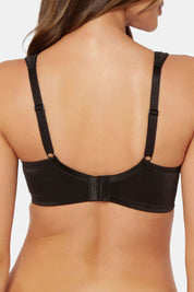 A model wearing the Endless Comfort Wired Bra in colour Black (Black), from the back
