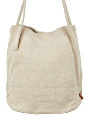 Product shot of the Natural Jute Long Handle Bag in colour Beige, detail