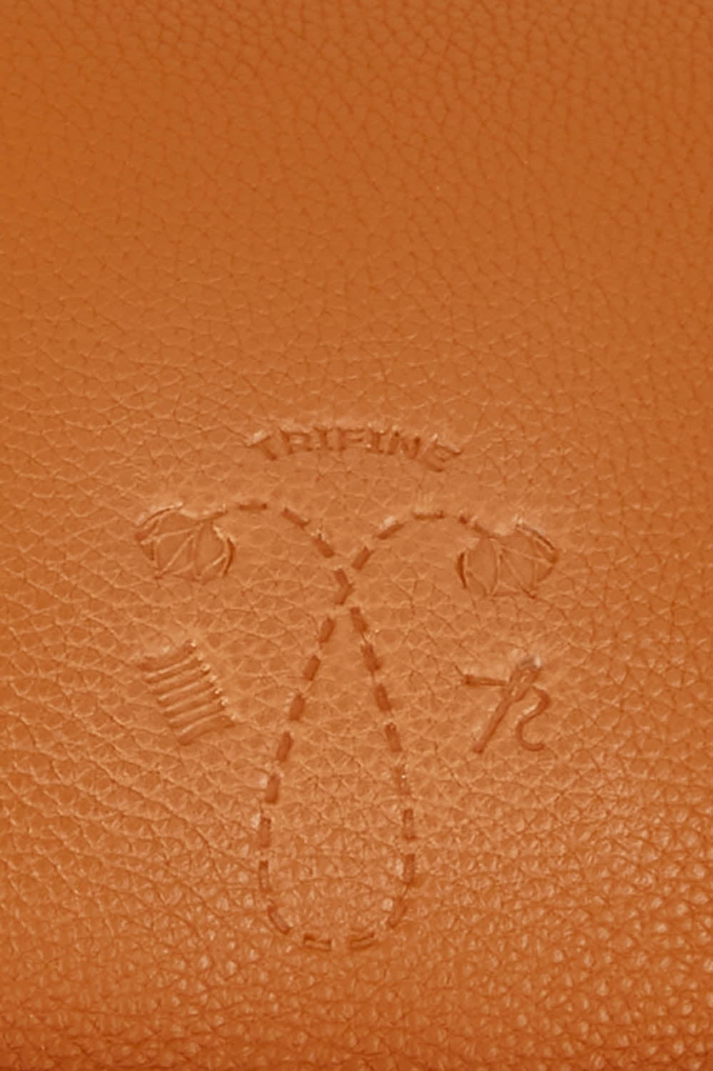 Product shot of the Small Leather Crossbody Bag in colour Tan, detail