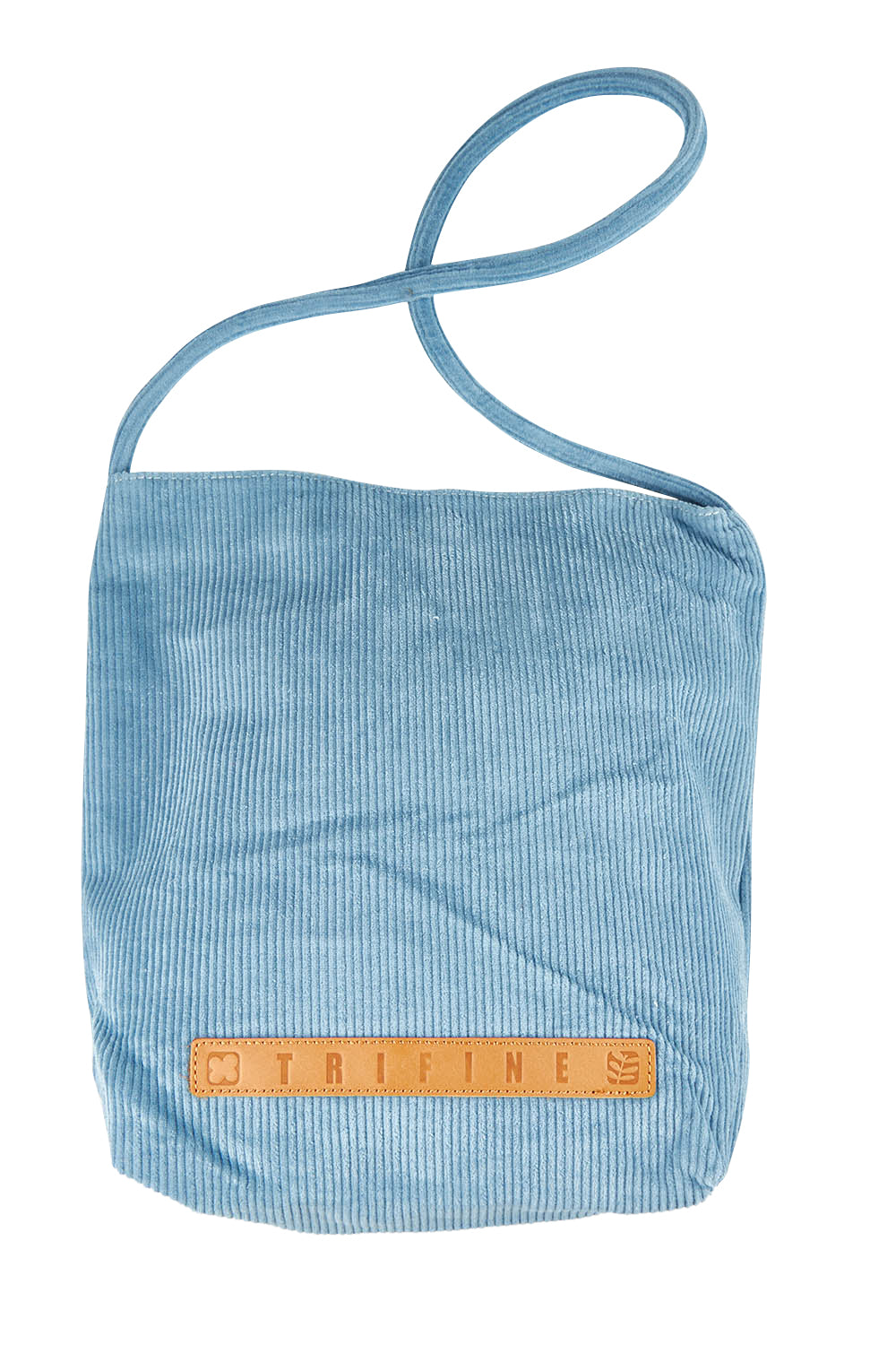 Product shot of the Corduroy Tote Bag in colour Blue (Blue), from the front