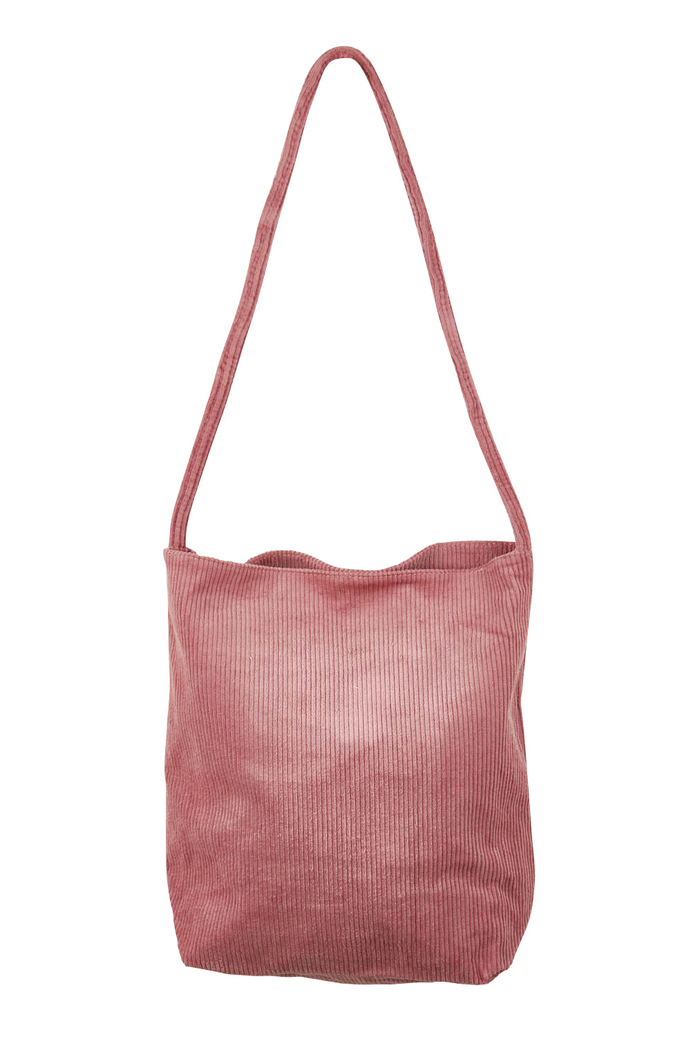 Product shot of the Corduroy Tote Bag in colour Blush (Pink), from the back